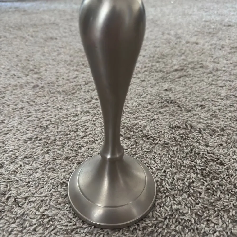 Vintage Bombay Company Brushed Pewter Taper Candlestick Holder Weighted 11